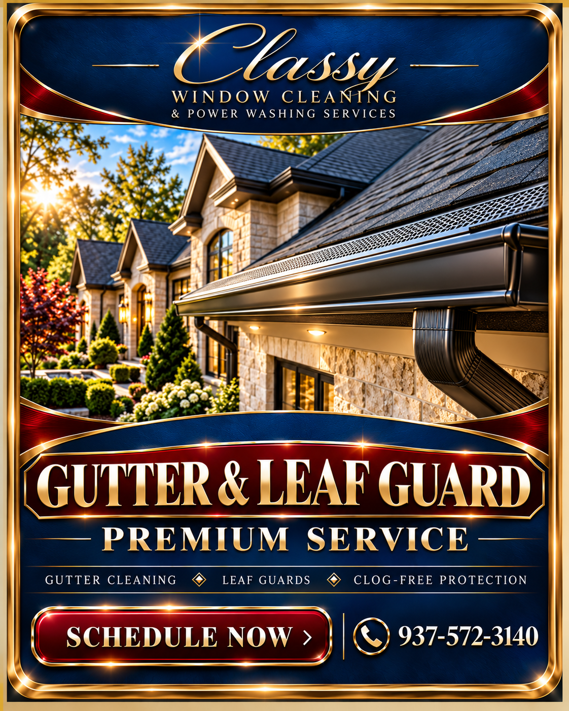 Gutter cleaning and leaf guard services — open scheduling
